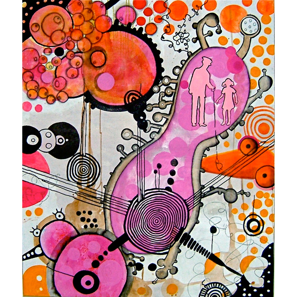 Fishing for luckies-acrylic/ink on canvas-140x180 cm-2006