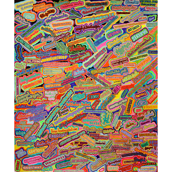 SideEffects 140x160 cm, ink on cotton paper. 2013