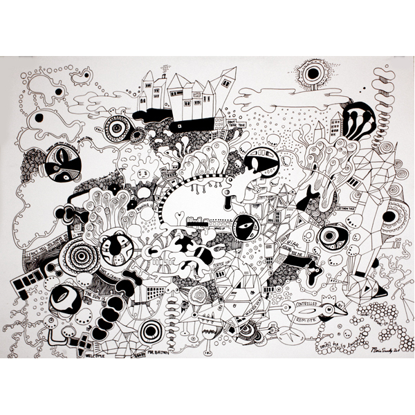 ControlledRemote- Ink on paper 56x76 cm- 2011