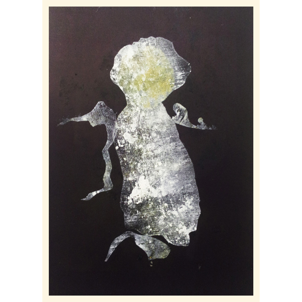 HeavyAsAFeather-Woodcut, monoprint 2015