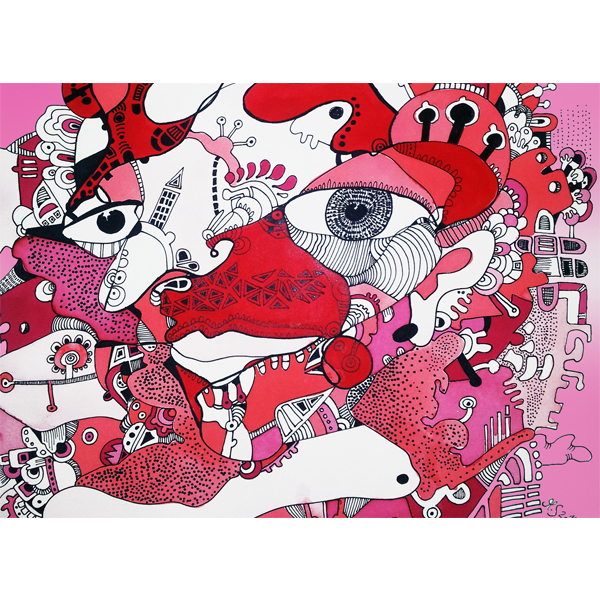 TheRedHeadMap detail- Ink on Paper- 2012