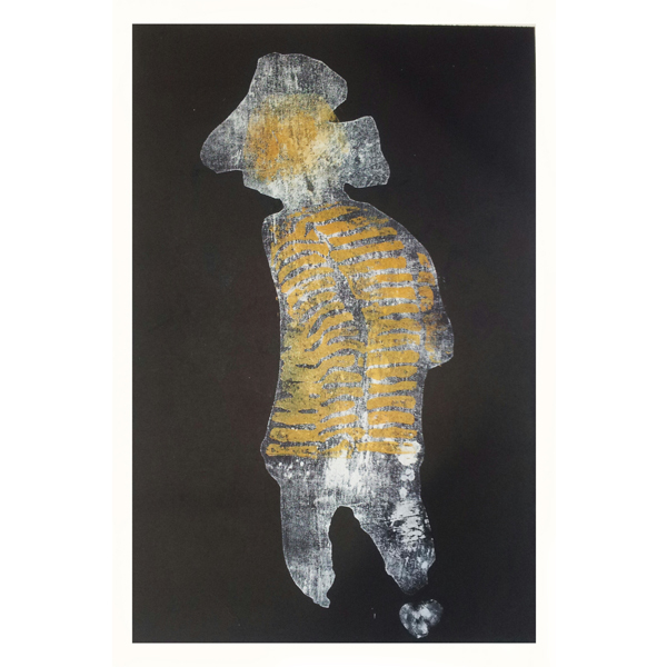 TheAlarmClock -Woodcut-monoprint- 2015