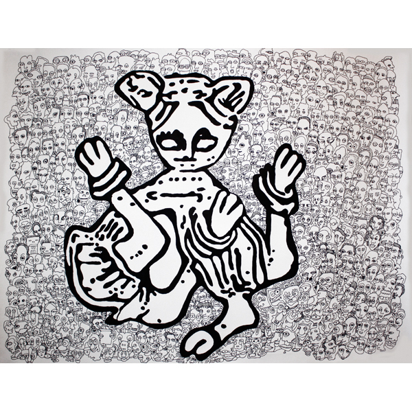 Searching for Darnok. Ink on paper 140x 110 cm