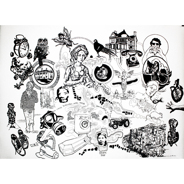 WashingHamburger- Ink on paper 120x 80 cm- 2011/2012